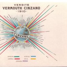 Cartolina pubblicitaria Vendite Vermouth Cinzano 1910