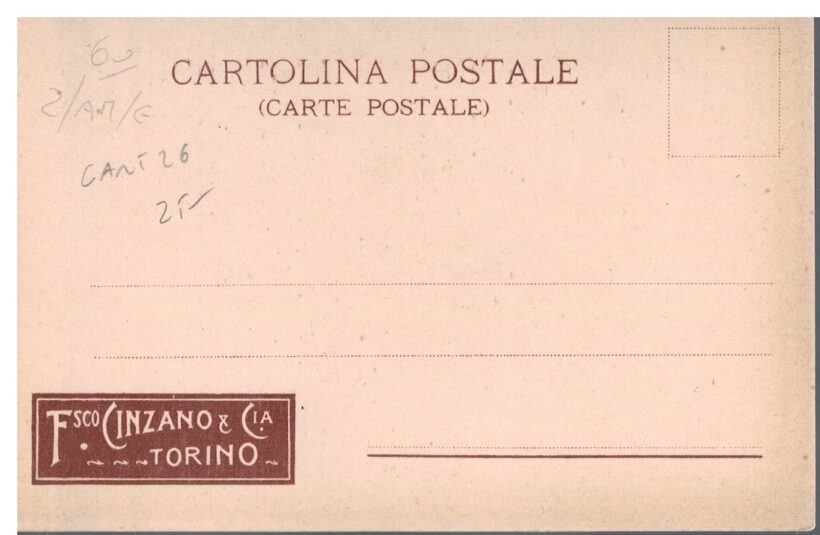 Cartolina pubblicitaria Vendite Vermouth Cinzano 1910