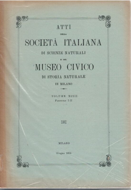 Atti della Società Italiana di scienze naturali e del Museo Civi