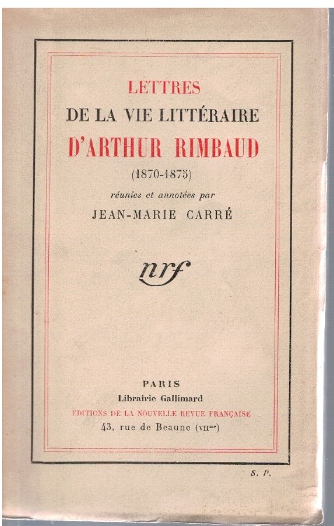 Lettres de la vie litteraire d'Arthur Rimbaud