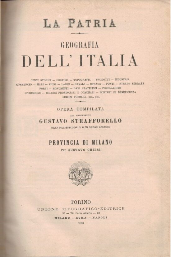 La patria. Geografia dell'Italia. Provincia di Milano