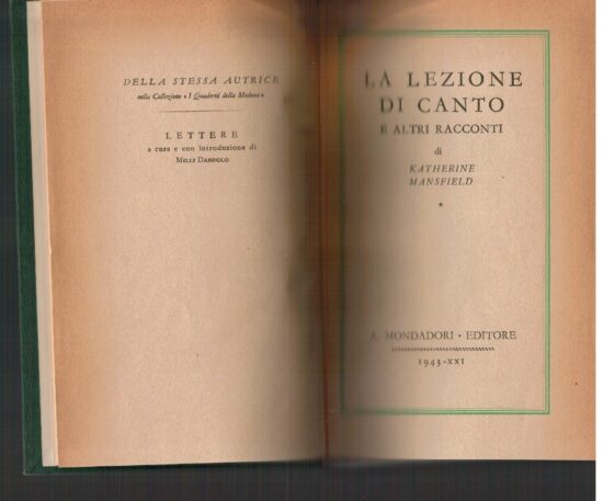 La lezione di canto e altri racconti