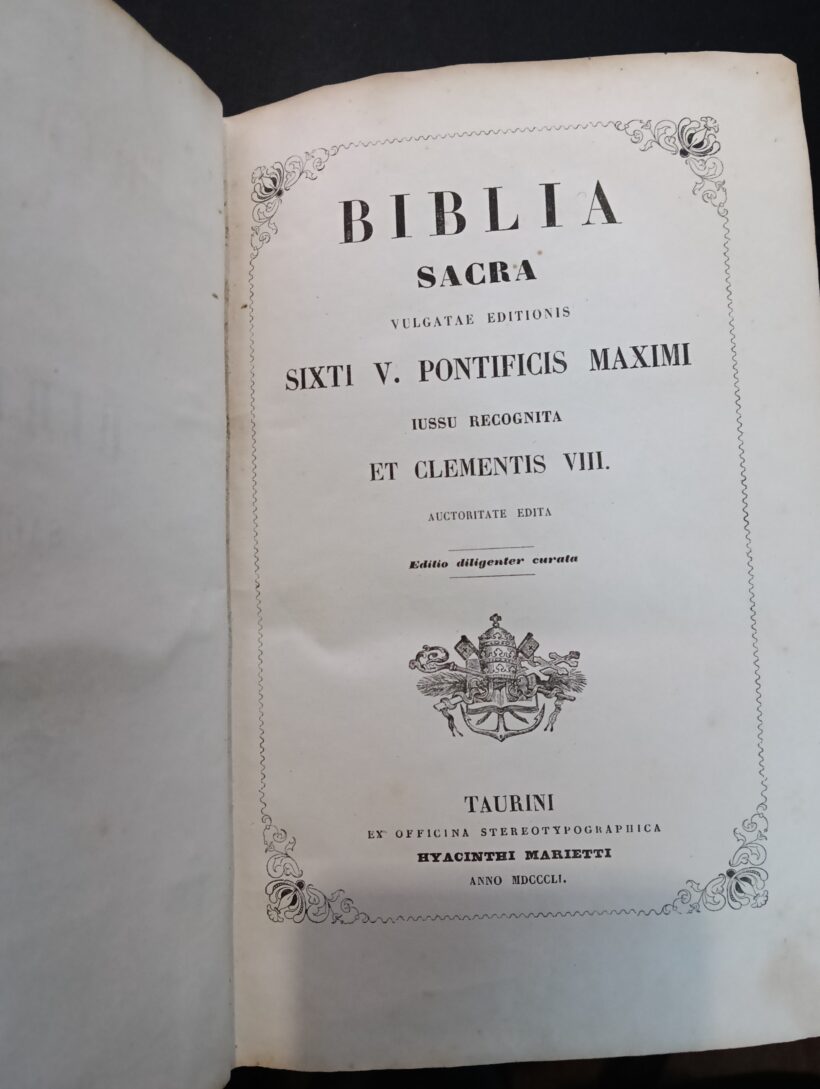 BIBLIA SACRA vulgatae editionis - SIXTI V. PONTIFICIS MAXIMI jus