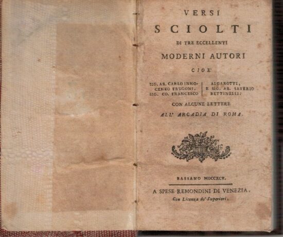 Versi sciolti di tre eccellenti Moderni Autori - AA.VV