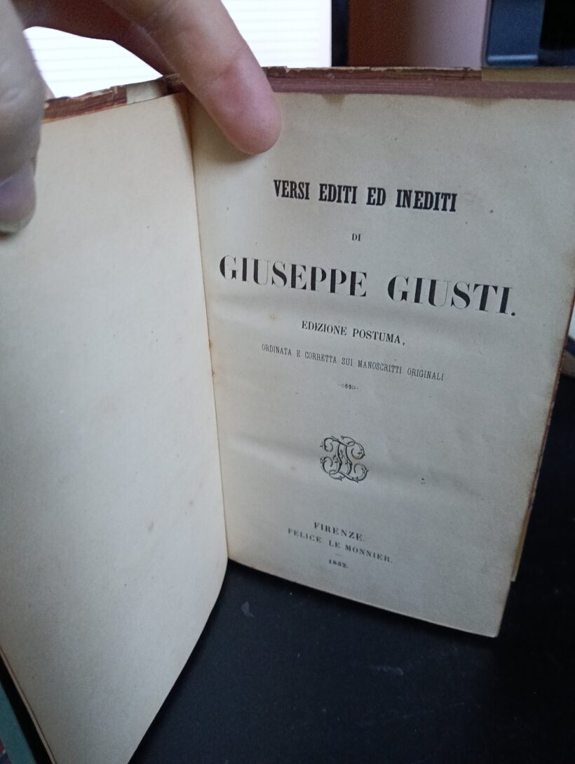 Versi editi ed inediti di Giuseppe Giusti - Giuseppe Giusti