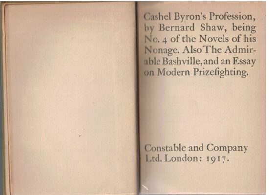 Cashel Byron's profession - Bernard Shaw