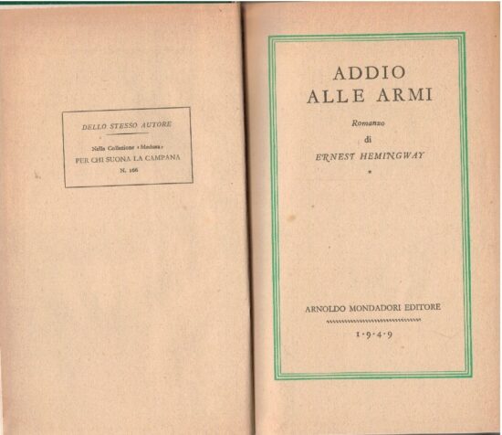 Addio alle armi - Ernest Hemingway