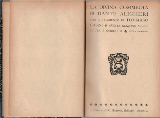 La divina commedia di Dante Alighieri con il commento di Tommaso Casini quinta