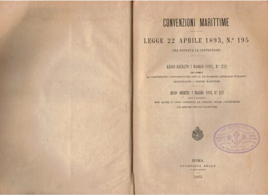 Convenzioni marittime legge 22 aprile 1893, N.195