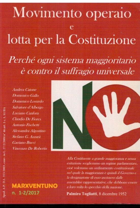Movimento operaio e lotta per la Costituzione - AA.VV