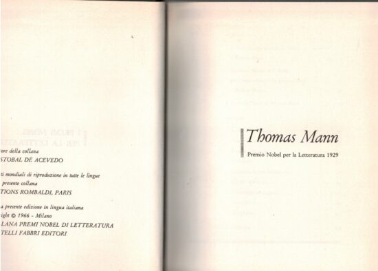 Thomas Mann premio nobel per la letteratura 1929 - AA.VV